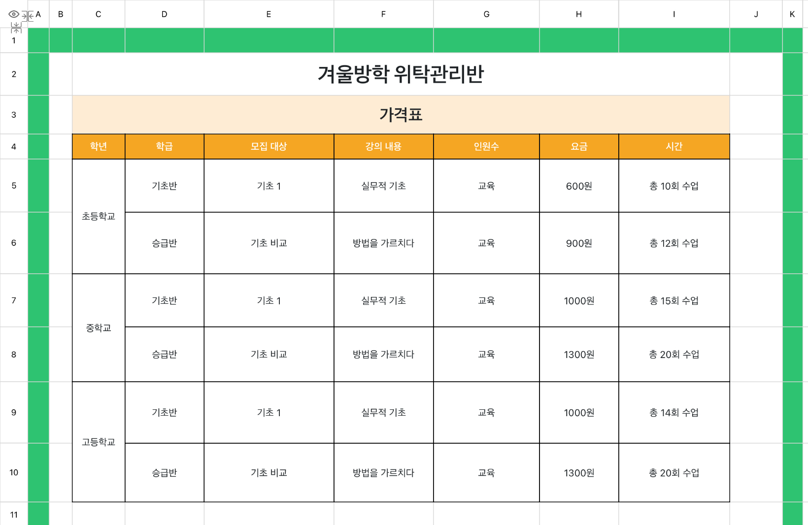 겨울방학 위탁관리반